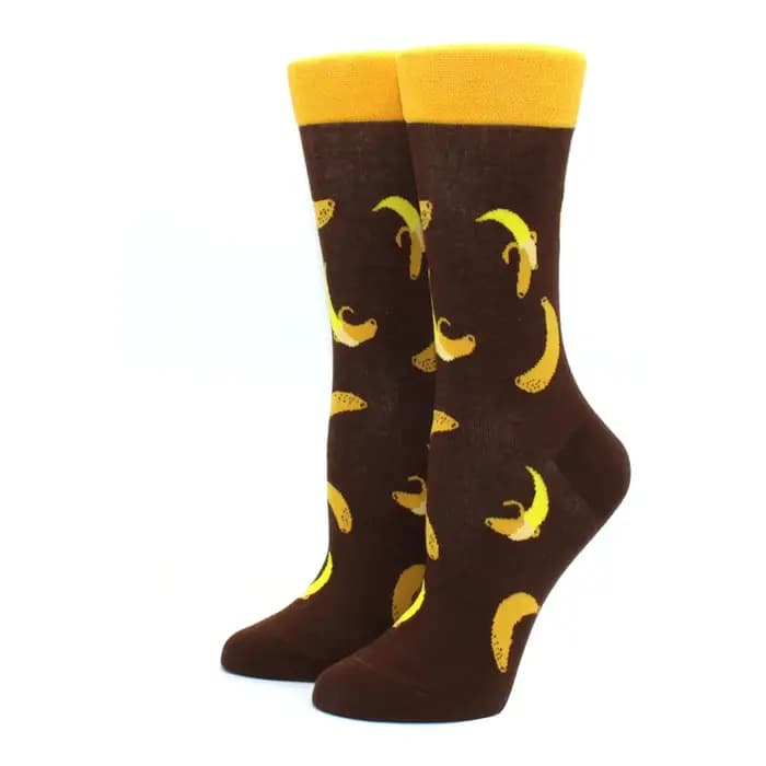 Femmes heureux chaussettes drôles avec impression fruits nourriture Art mignon hiver