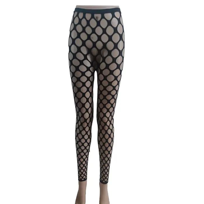 Bas résille sexy en biscuits pour femmes, leggings évidés, collants scintillants noirs, pantalons crayon Wlwear
