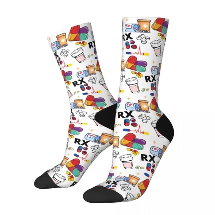 Chaussettes RX à motifs de pilules de pharmacie