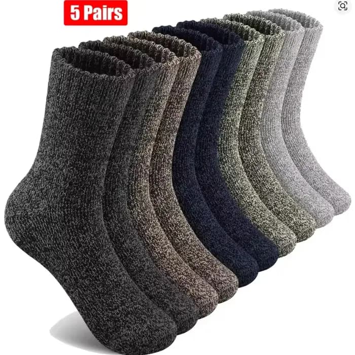 5 paires de chaussettes en laine mérinos pour hommes
