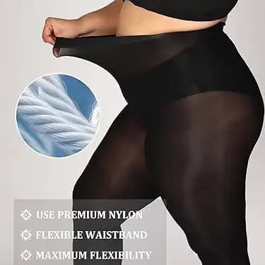 Collants Sexy surdimensionnés pour femmes, couleur unie, lisse, Extra grande élasticité, grande taille, taille haute, chaussettes longues, M-6XL