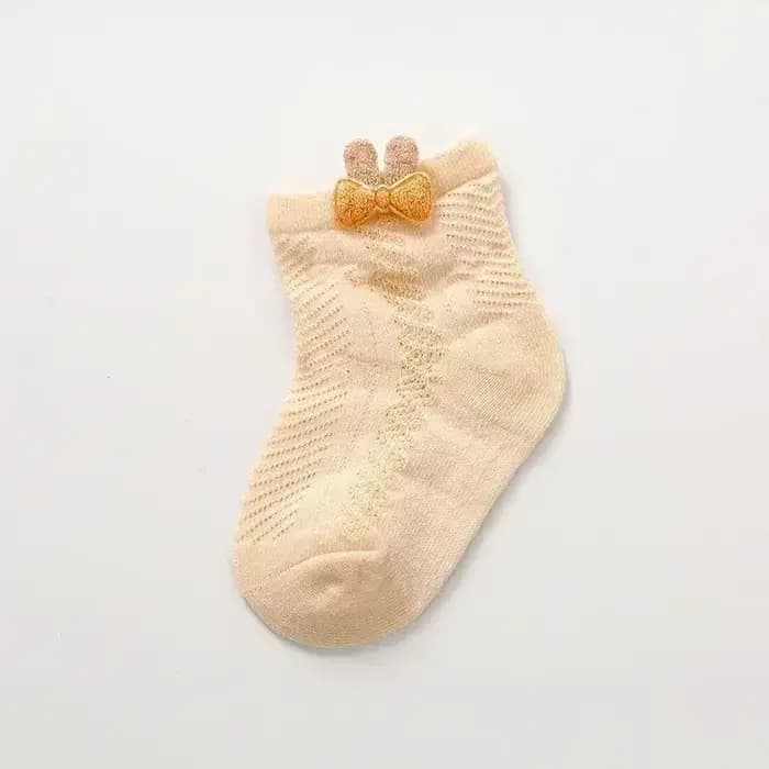 Chaussettes en Maille Respirante pour Bébé de 0 à 2 Ans, Accessoire Décoratif à Oreilles Rondes pour Nouveau-né Fille et Garçon, 1 Paire