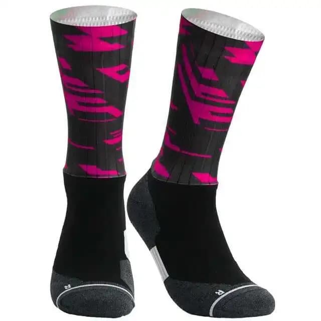 Chaussettes de cyclisme professionnelles 2025 – Antidérapantes en silicone, aérodynamiques, pour homme, Coolmax, respirantes, pour le vélo et le basketball