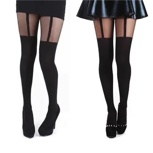Collants porte-jarretelles sexy pour femmes, bas au-dessus du genou, porte-jarretelles noir, taille unique, mode féminine, 1 paire