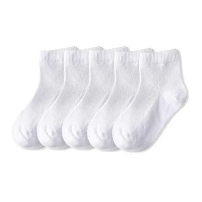 Enfants coton chaussettes été mince respirant tricot maille doux solide blanc mode garçon fille bébé étudiant