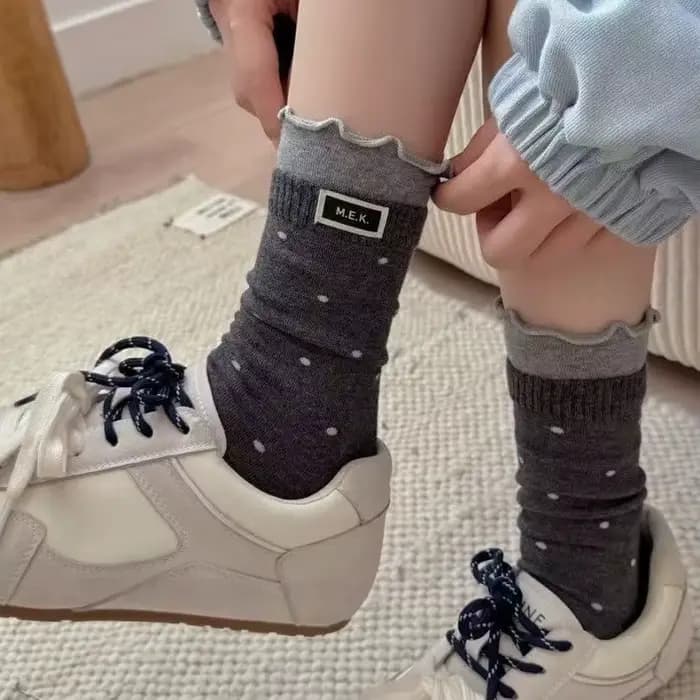 Chaussettes pour femmes nouveaux points mignon froufrous décontracté mode