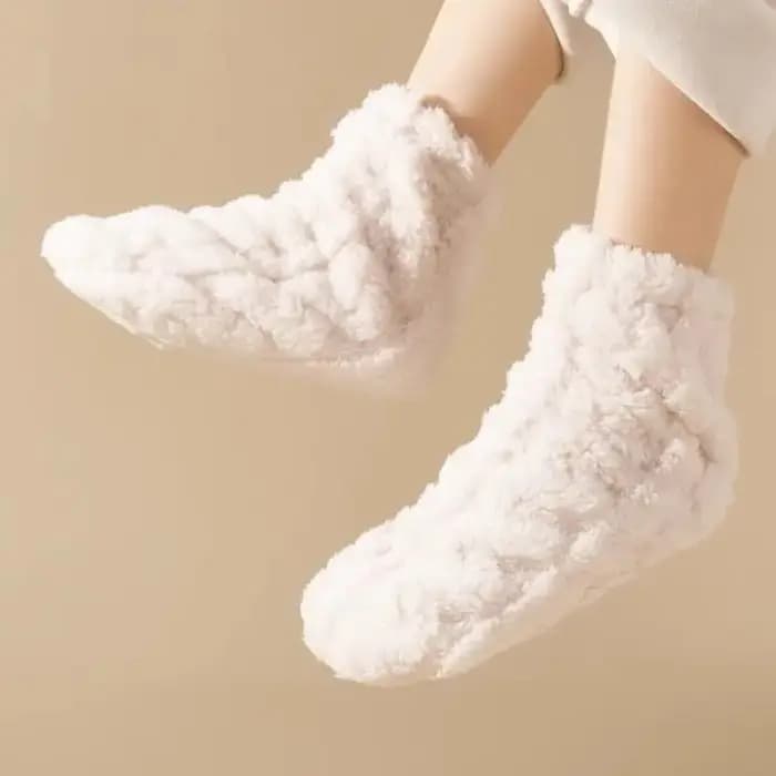 Hiver plus chaud pieds bas pour femmes hommes en peluche maison sommeil sol longue chaussette chaud sommeil chaussettes pied réchauffement