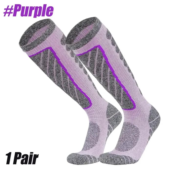 1 paire de chaussettes de Ski en laine mérinos, thermiques, hautes, pour l'hiver, pour Snowboard, Sport, pour hommes et femmes, chasse
