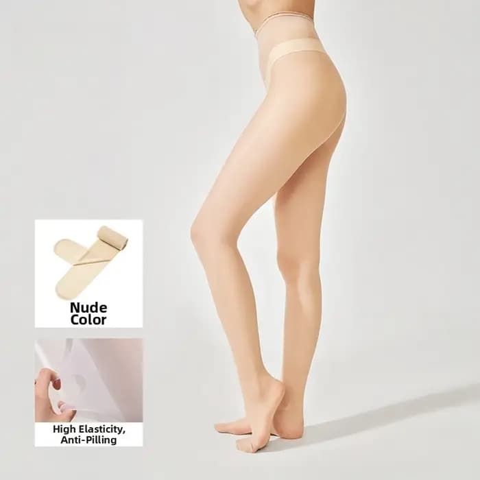 Collants blancs pour femmes JK Lolita en velours 0D ultra fins anti-accroc effet peau nue