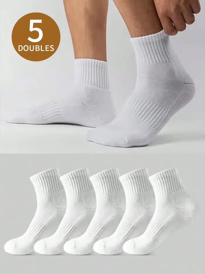 Chaussettes de sport mi-mollet blanches pour hommes