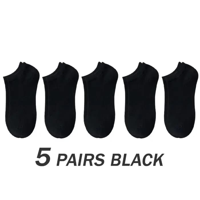 5 paires de chaussettes bateau unisexes décontractées