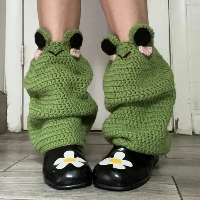 Hirigin-Chaussettes longues au crochet pour femmes