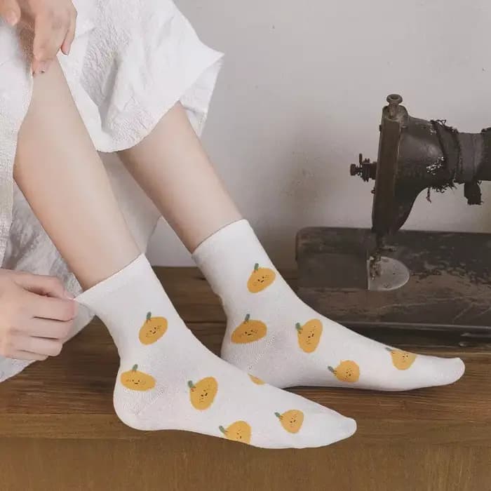 Chaussettes tube jaune pour femme