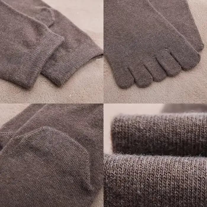 Chaussettes à orteils en laine pour hommes, courtes, thermiques, solides, décontractées, douces, épaisses, antibactériennes, respirantes, garde au chaud, chaussettes à cinq doigts, hiver