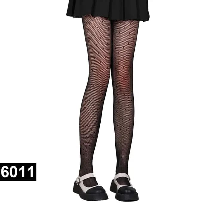 Collants en nylon résille en maille pour femmes, bas de corps longs, jacquard, pied d'étape, couture de mode, lingerie pour dames, bonneterie noire, collants sexy