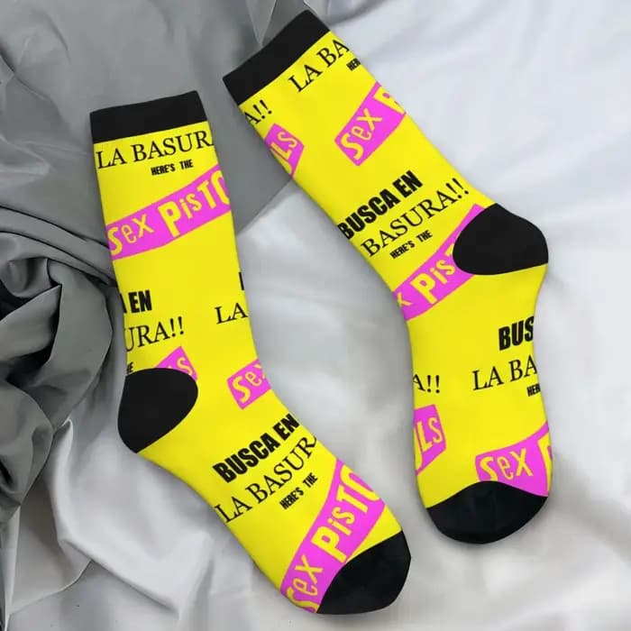 SP Punk Rock Band chaussettes bas gothiques automne anti-dérapant Couple