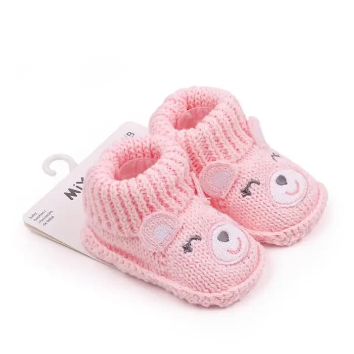 Mignon dessin animé tricot Crochet bébé chaussons nouveau-né chaussettes chaussures faites à la main infantile chaud premiers marcheurs