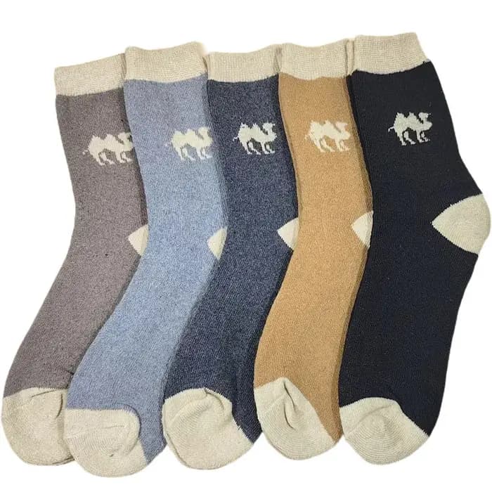 5 paires de chaussettes thermiques d'hiver, en peluche épaisse, évacuant la transpiration, mi-mollet, douces, élastiques, résistantes au froid, pour Sport de plein air, randonnée