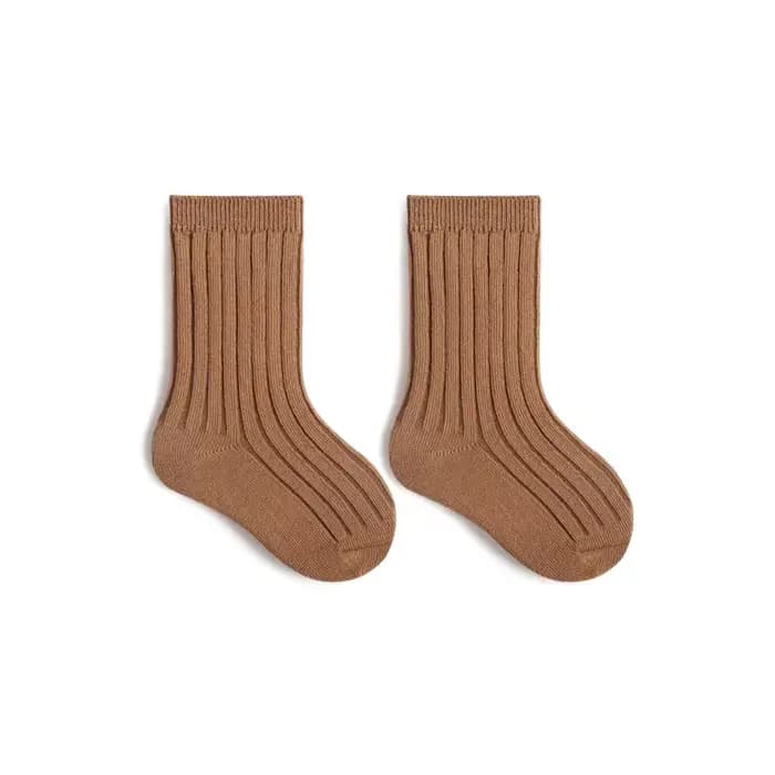 Ins – chaussettes pour enfants, couleur unie, en coton biologique, douces, à haute élasticité, pour