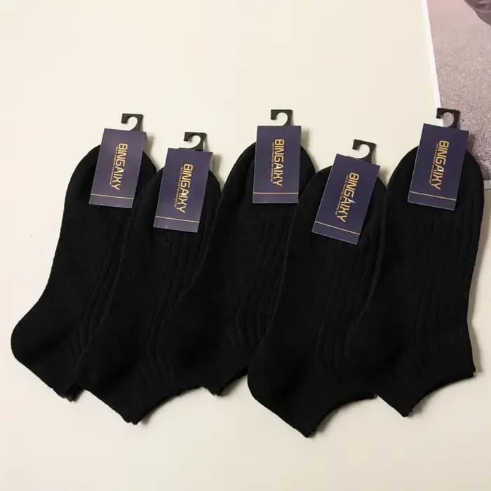 5 paires de chaussettes en coton côtelé pour hommes et femmes