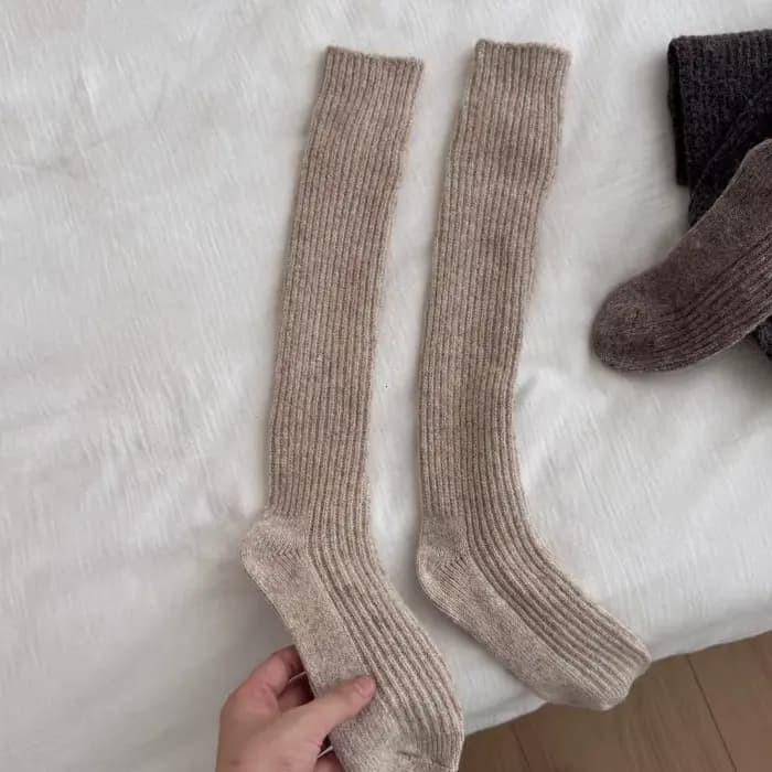 Femmes épais chaud genou chaussettes automne hiver