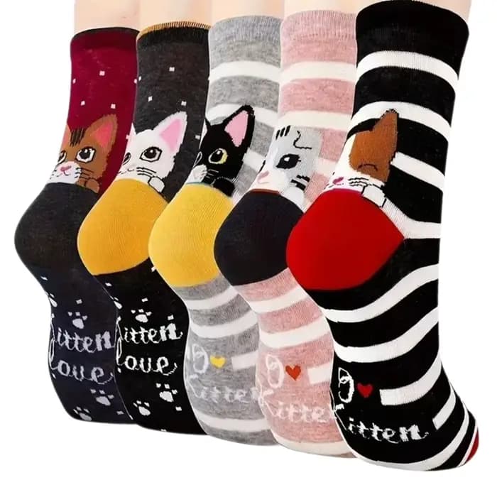 5/10 paires femmes chaussettes motif Animal coton