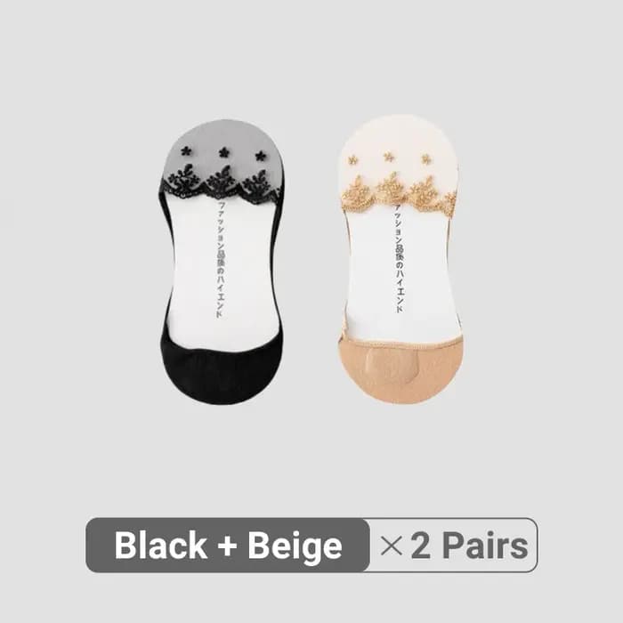 Chaussettes invisibles en dentelle pour femmes