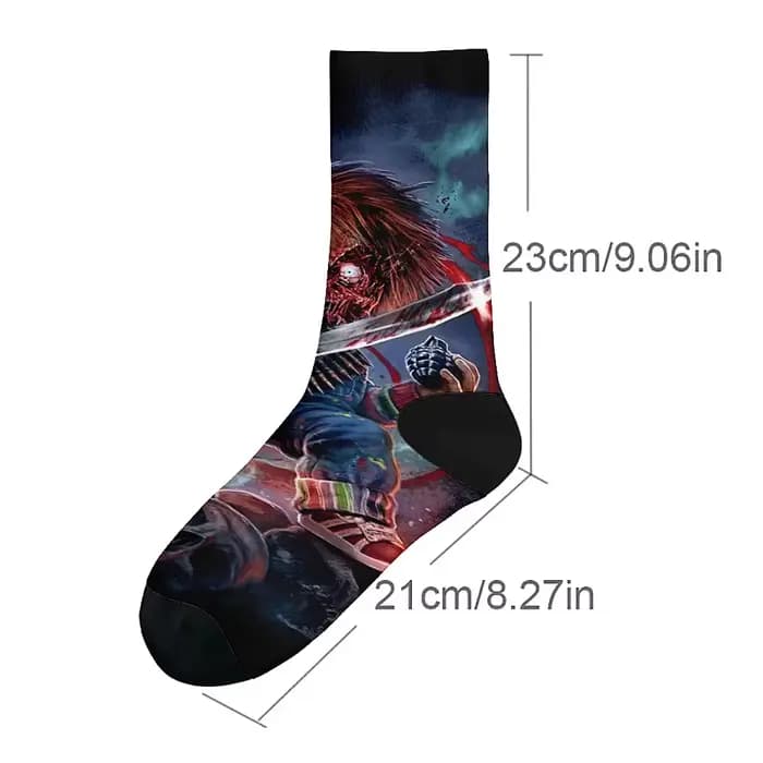 Chaussettes de sport sur le thème du film d'horreur pour hommes