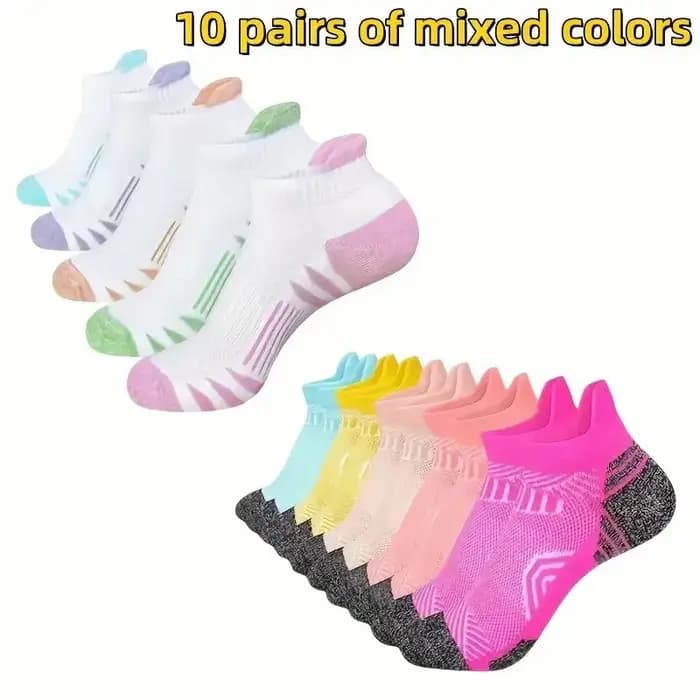5/10 paires de chaussettes de sport neutres à la mode rayé absorbant la sueur respirant en plein air course basket-ball
