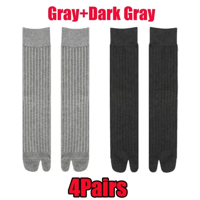 2/4 paires de chaussettes Tabi pour femme, en coton, couleur unie, à bout fendu, simples et confortables, mi-tube, style kimono japonais, chaussettes à deux orteils