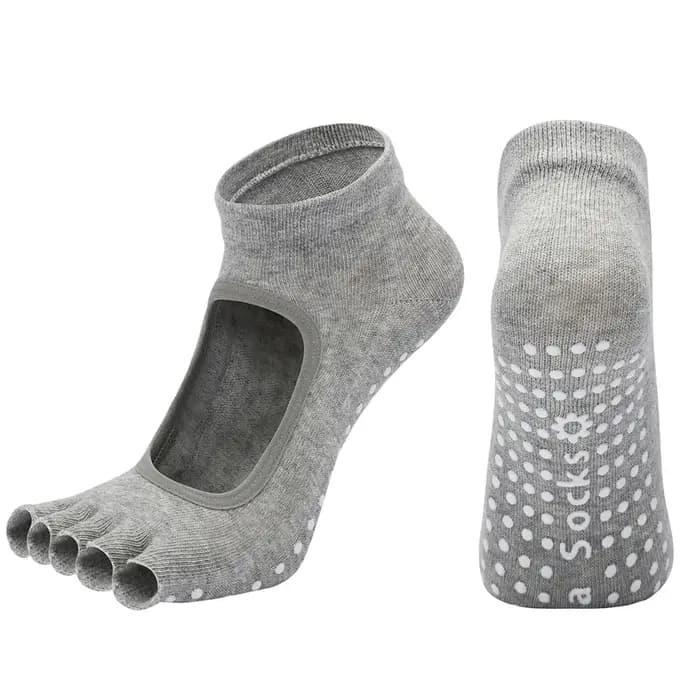 Chaussettes de Yoga à cinq orteils pour femmes, dos nu, antidérapantes, pour danse, Ballet, respirantes, Fitness, Sport, Pilates, personnalisées
