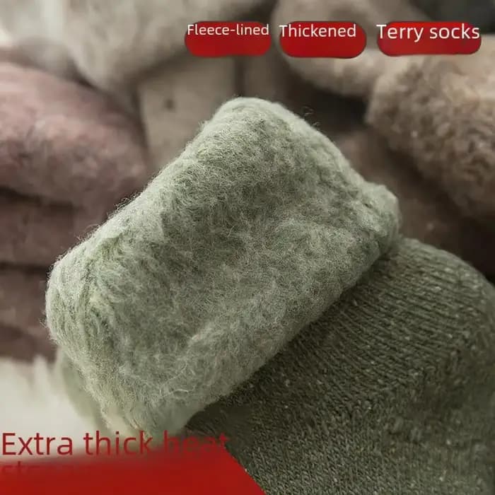 Chaussettes d'hiver en laine pelucheuse pour femmes