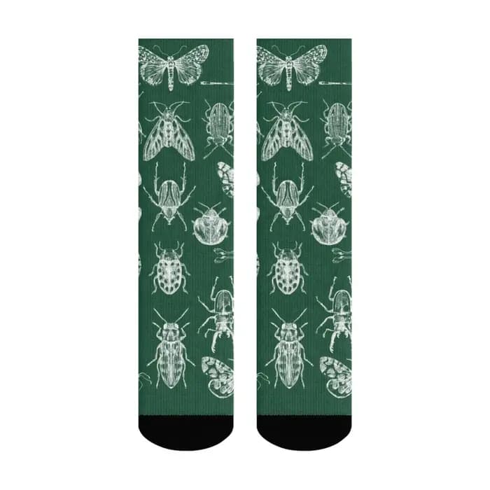 Chaussettes fantaisie rétro à motif insecte naturel pour hommes
