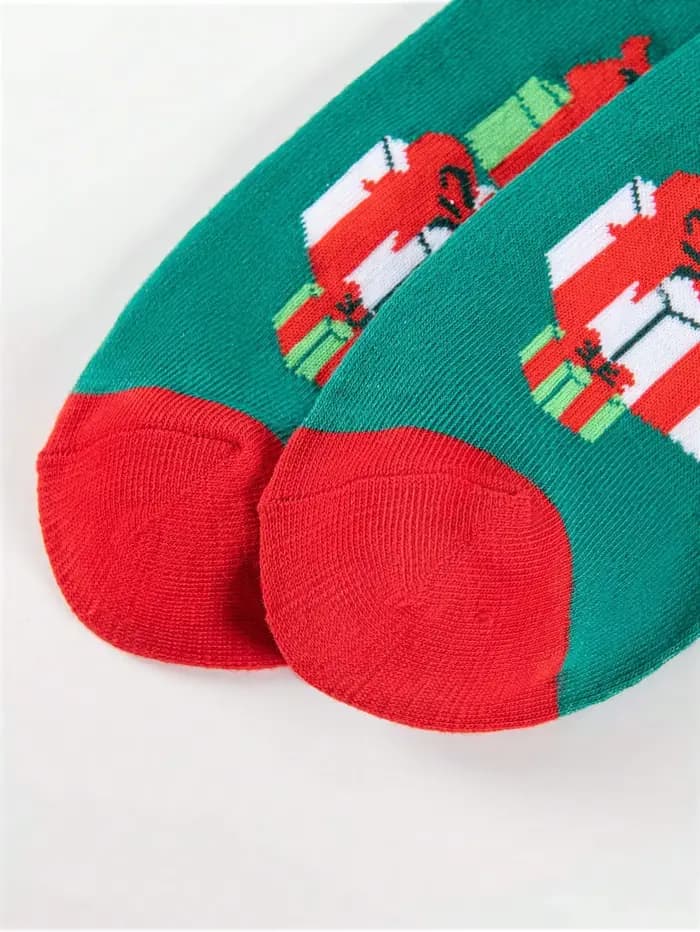 3/5 paires de chaussettes de noël unisexes avec motif d'œuf et de chat amusant, personnage de dessin animé, cadeau du nouvel an