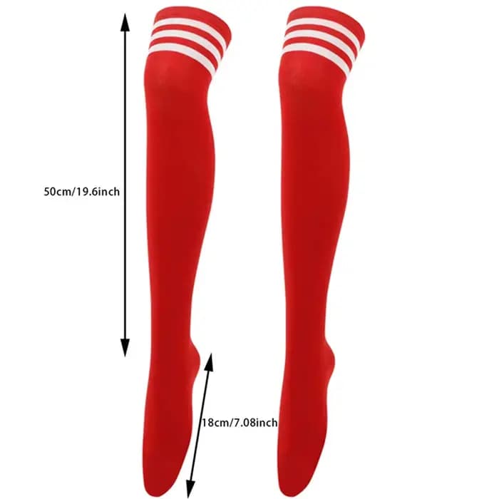 Chaussettes longues rayées noires/blanches pour femmes