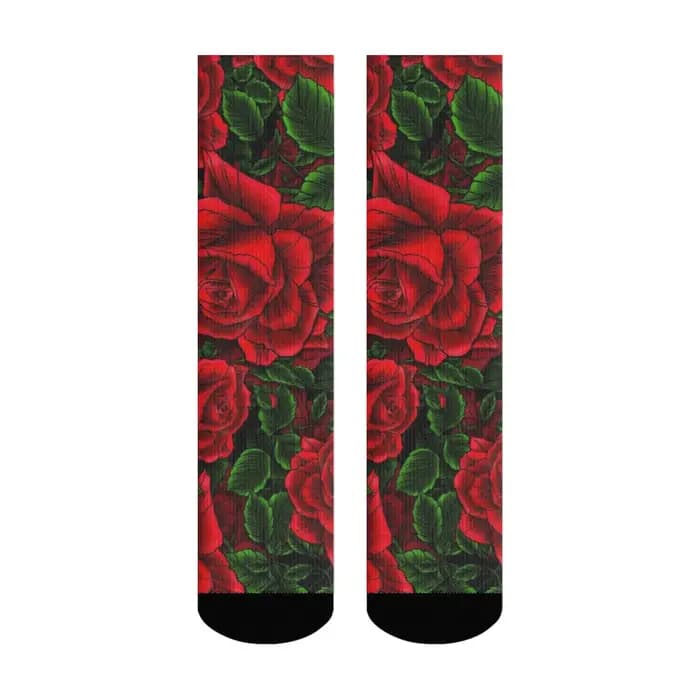 Chaussettes rétro romantiques à motif de roses pour hommes