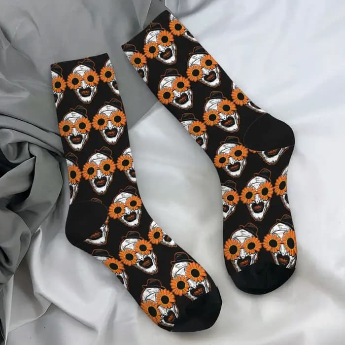 The Terrifier Art le Clown bas hommes chaussettes chaudes Vintage chaussettes automne Skateboard Anti-transpiration imprimé chaussettes cadeau d'anniversaire