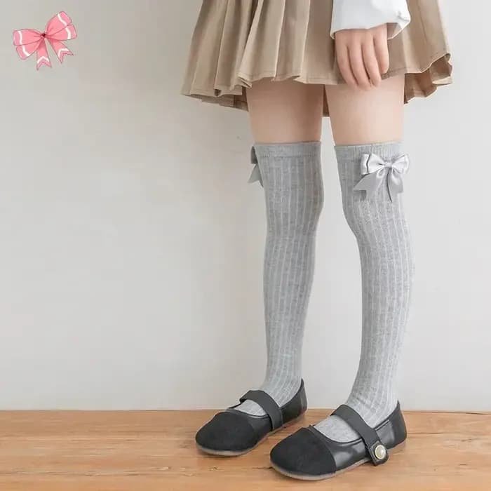 Chaussettes hautes en coton doux au genou pour enfants