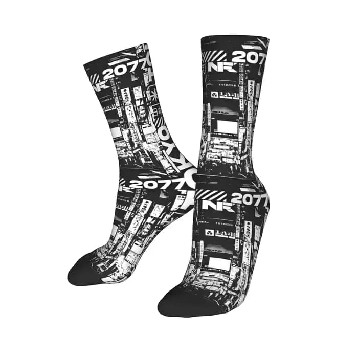 Chaussettes habillées Techwear personnalisées pour hommes et femmes, nouveauté chaude à la mode, chaussettes d'équipage de forme mécanique Cyberpunk