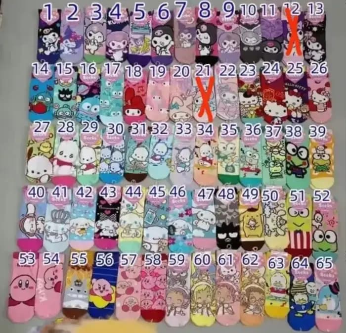 Lot de 30 paires! Vente en gros! Chaussettes imprimées de dessin animé populaire