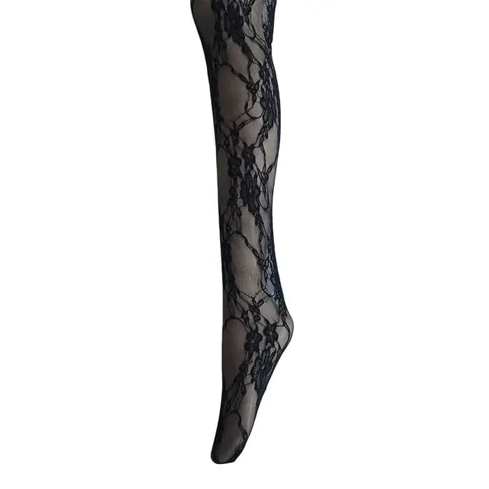 Collants vintage en dentelle florale pour femmes, collants sans pieds à motifs, taille M-L-XL, convient aux hautesurs de 160-178 cm et aux poids de 60-85 kg