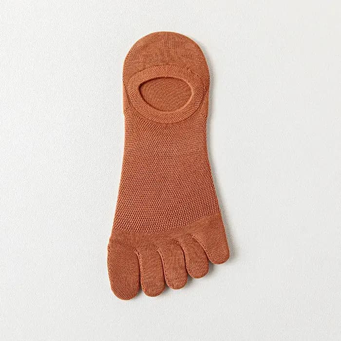 Chaussettes Homme Printemps-Été Cinq Doigts Légères Respirantes à Bout Ouvert en Coton Fin Couleur Unie Simples Vente en Gros