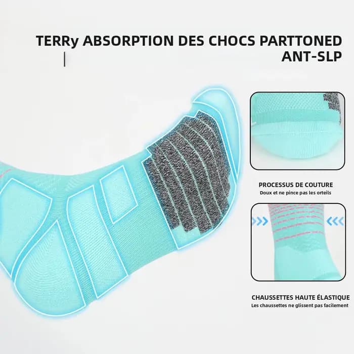 WRELS chaussettes coussin athlétique évacuant l'humidité