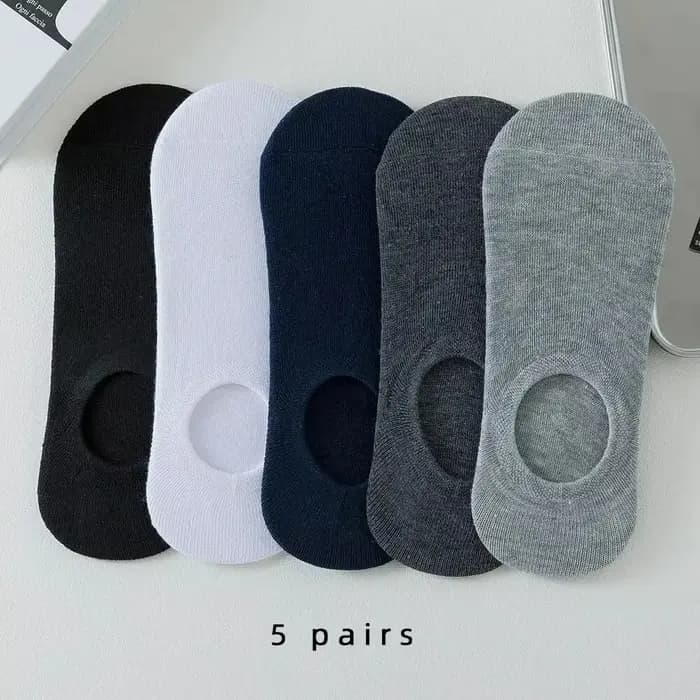5 paires de chaussettes invisibles et pantoufles pour hommes
