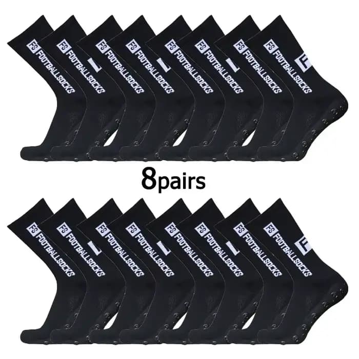 8 paires de nouvelles chaussettes de football collées à mi-tube FS pour l'entraînement sportif et la compétition