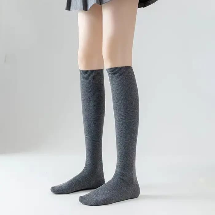 Élégant coloré genou haute femmes chaussettes d'hiver Dopamine couleur unie Klein bleu Rose rouge