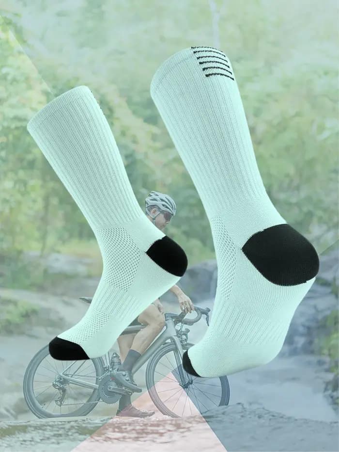 1 paire de chaussettes de cyclisme à Compression