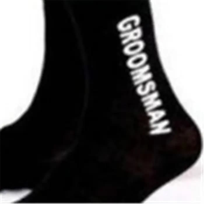 Chaussettes de mariage amusantes noires pour garçons d'honneur