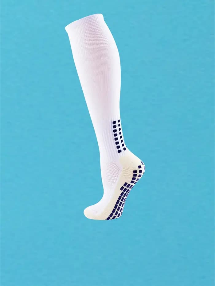 Chaussettes de football longues pour hommes, antidérapantes, respirantes, hautes jusqu'au genou, avec fond en tissu éponge, pour le cyclisme et la randonnée