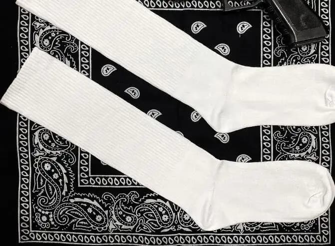 Chaussettes blanches West Coast Chicano pour hommes